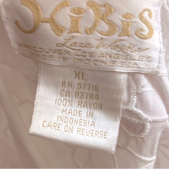 Vintage HiBis,Lace Works, Antique White Embroidered Rayon Dress,EUC, Size XL - Picture 4 of 12